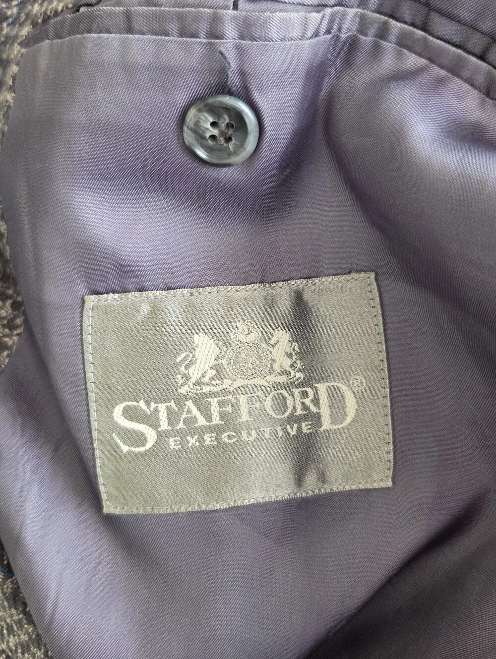 Stafford Executive 54R 100% Silk Glen Plaid Blazer Old Money Ivy Quiet Luxury